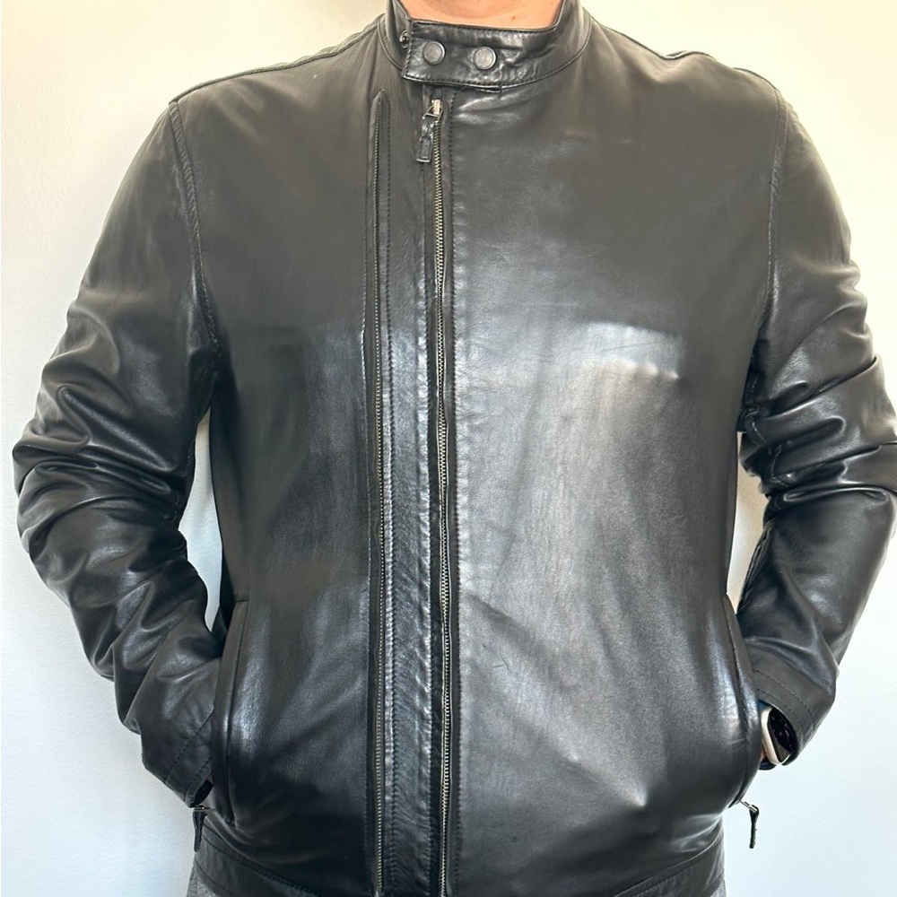Mango Black Leather Jacket